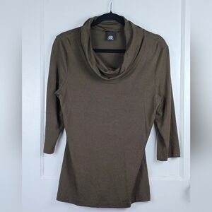 Willi Smith Brown Knit Cowl Neck Top L